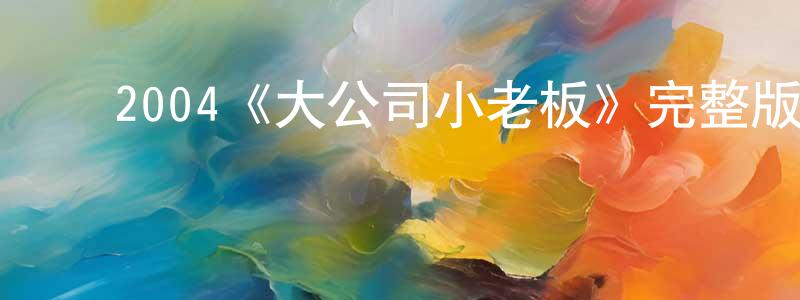 曾敏仪的动漫综艺大全,2004《大公司小老板》完整版电影/在线观看/百度云-美剧天堂
